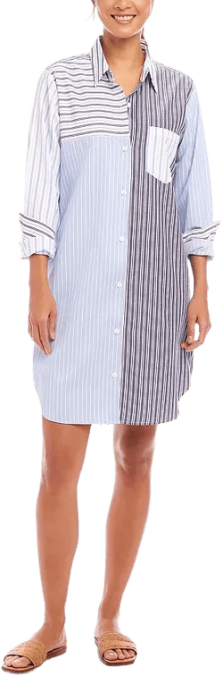 Karen Kane Mixed Stripe Shirtdress