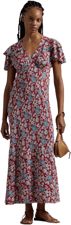 Lauren Ralph Lauren Floral Print Silk Dress