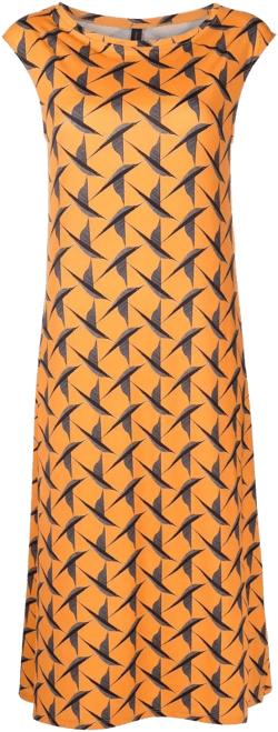 Zababa bird-print midi dress
