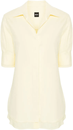 cutaway-collar cotton-blend shirt