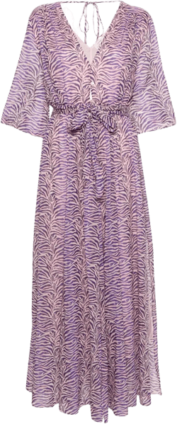 zebra-print belted maxi dress