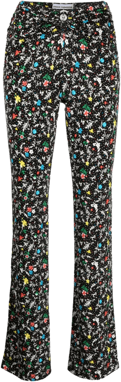 high-waist straight-leg trousers