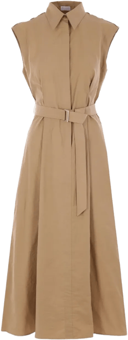 cotton-blend shirt dress