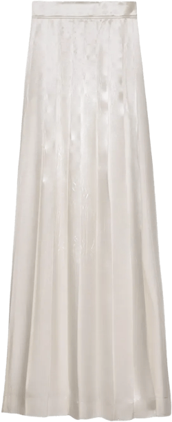 pleated satin maxi skirt