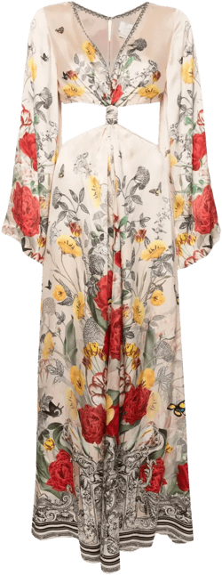 printed flared sleeve dress