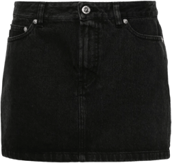 mid-rise denim miniskirt