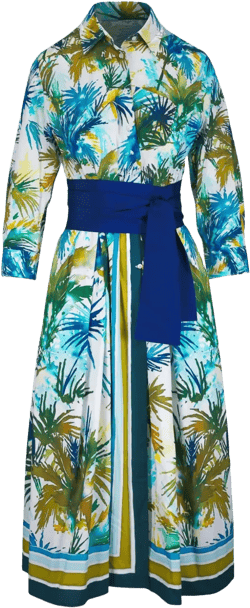 botanical-print midi dress
