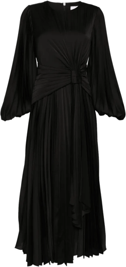 puff-sleeves satin dress