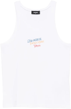logo-embroidered tank top