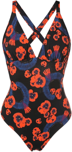 floral-print one-piece swimsuit 
