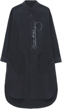 abstract-print wool shirtdress