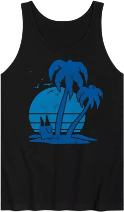 Hybrid Apparel Beach and Beer Mens Jersey Tank