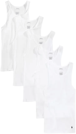 Men's 5-Pack Cotton Undershirt Tank Tops