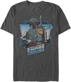 Star Wars Men's Classic Boba Fett Empire Strikes Back Logo Short Sleeve T-Shirt