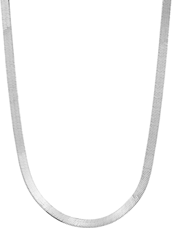 Herringbone Link 18" Chain Necklace in Sterling Silver