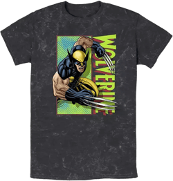 Men's MVL Wolverine Attack Panel Short Sleeve Mineral Wash Tee