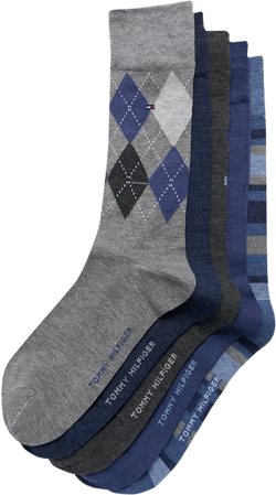 Men's Crew Length Dress Socks, Assorted Patterns, Pack of 5