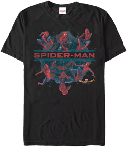 Marvel Men's Spider-Man Homecoming The Many Poses of Spider-Man Short Sleeve T-Shirt