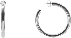 Liv  1 1/2" Medium Hoops in White Gold- Plated Brass, 40mm