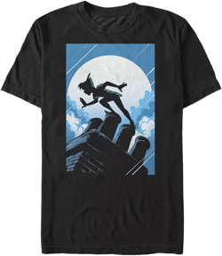 Disney Men's Peter Pan Curious Shadow Silhouette Short Sleeve T-Shirt