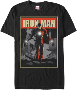 Marvel Men's Comic Collection Vintage Iron Man Poster Short Sleeve T-Shirt