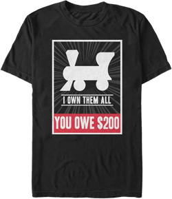 Monopoly Men's Railroads I Own Them All You Owe Short Sleeve T-Shirt