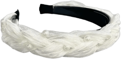 Blushing Braid Headband - White Pearl