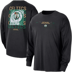 Men's Black Boston Celtics Courtside Oversized Long Sleeve T-Shirt