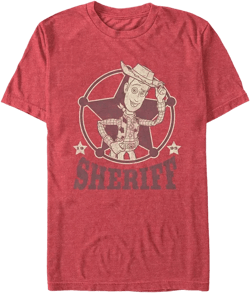 Disney Pixar Men's Toy Story Woody The Sheriff Short Sleeve T-Shirt