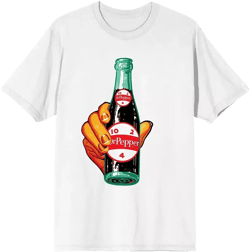 Dr. Pepper Men's Dr Pepper Vintage Glass Bottle White T-shirt-XL