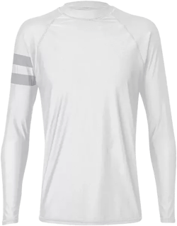 Men's White Arm Band LS Rash Top