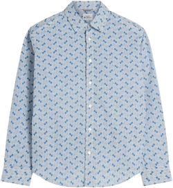 Men's Linear Print Long Sleeve Shirt