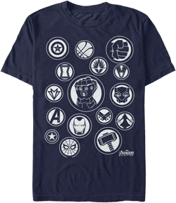 Marvel Men's Avengers Infinity War The Avengers Emblems Short Sleeve T-Shirt