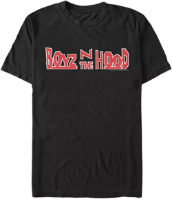 Boys N The Hood Men's Red Movie Logo White Outline Short Sleeve T- shirt
