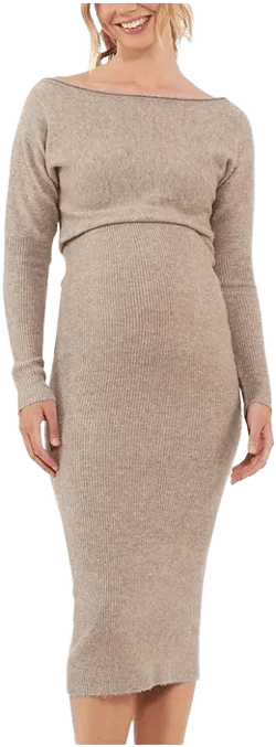 Maternity Tobie Off Shoulder Knit Dress
