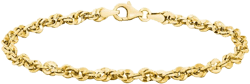 Diamond Cut Rope Chain Bracelet (3-3/4mm) in 14k Gold, Made in Italy