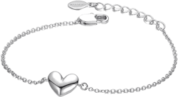 GiGiGirl Minimalist Heart Charm Extended Chain Bracelet in White Gold Plated, 14K Gold Plated, or 18K Rose Gold Plated
