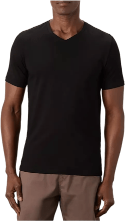Men's Organic Cotton Luxe Stretch Jersey Slim V-Neck Tee