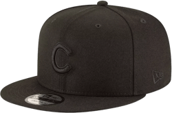 Men's Chicago Cubs Black on Black 9FIFTY Team Snapback Adjustable Cap