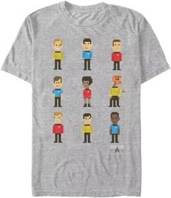 Star Trek Men's The Original Series Pixelated Starfleet Crew Short Sleeve T-Shirt