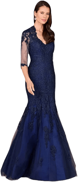Lara Women's Long Sleeve, Mermaid Lace Gown