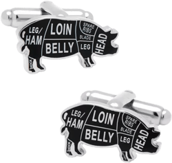 Pork Butcher Cuts Cufflinks