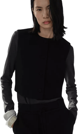 Women's Buttoned Crop Waistcoat
