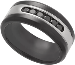 Men's Two-Tone Cubic Zirconia Ring