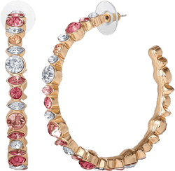 Jessica Simpson Multicolor Crystal Embellished Hoop Earrings