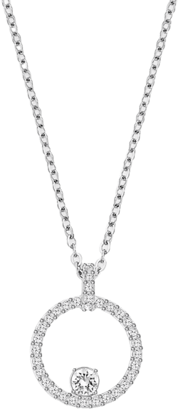 Pavé Circle Crystal Pendant Necklace