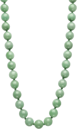 Dyed Green Jade Knotted Bead All-Around 18" Collar Necklace