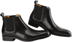 Men's Handcrafted Genuine Leather Pull-On Chelsea Gore Dress Boot