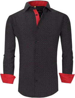 Men's Slim Fit Business Nautical Button Down Dress Shirt