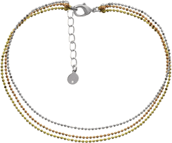 Tri Tone Layered Bead Chain Anklet